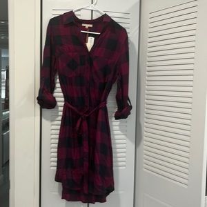 Plaid shirt dress